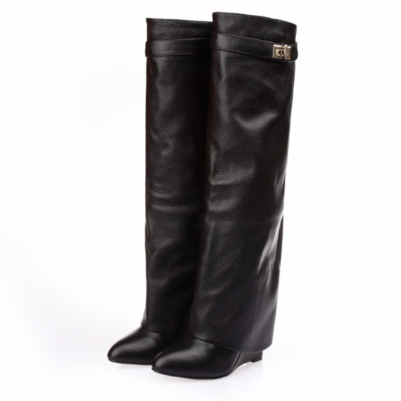 Choies Shoes - Shark Tooth Leather Boots